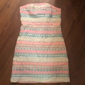 Lilly Pulitzer RARE strapless dress size 0